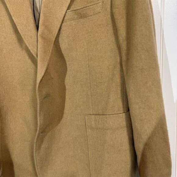 Vintage Étienne Caron Camel Hair Wool Blazer 42R Tan Sport Coat Made in Korea - Picture 6 of 14